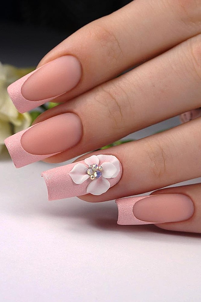 матовый маникюр френч