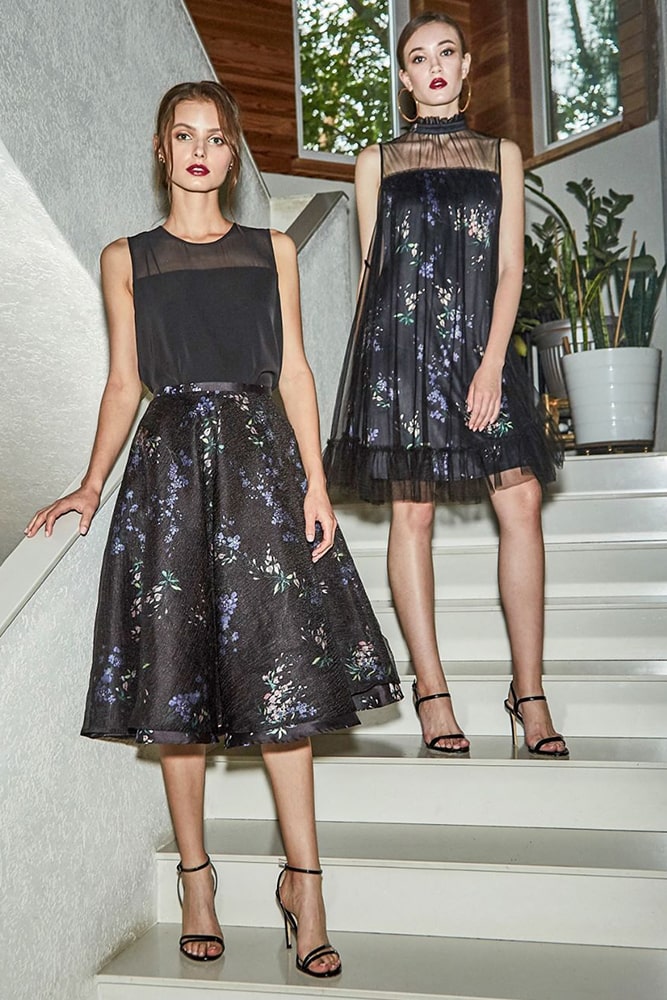 коктейльные платья черные платья с вышивкой