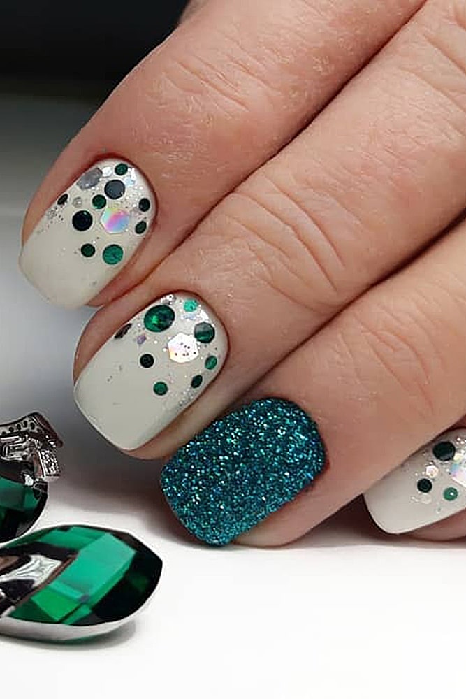 гель лак дизайн изумруд