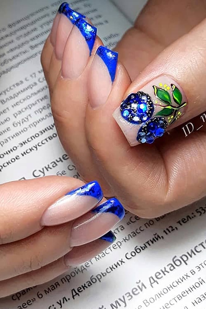 гель лак дизайн стразы электрик