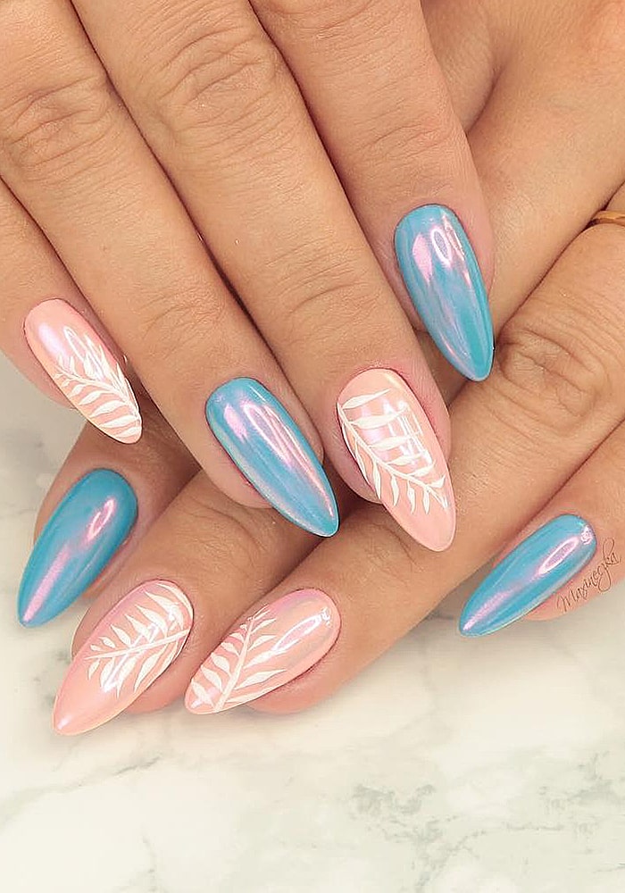 втирка для ногтей втирка бирюзовая с розовым