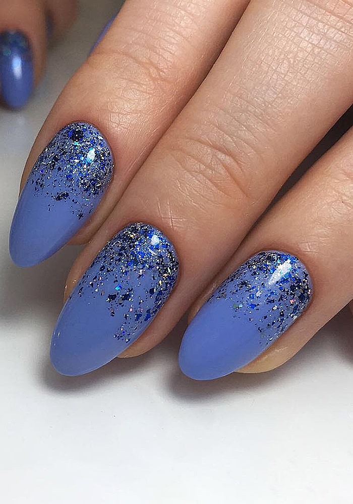 втирка для ногтей синие блестки