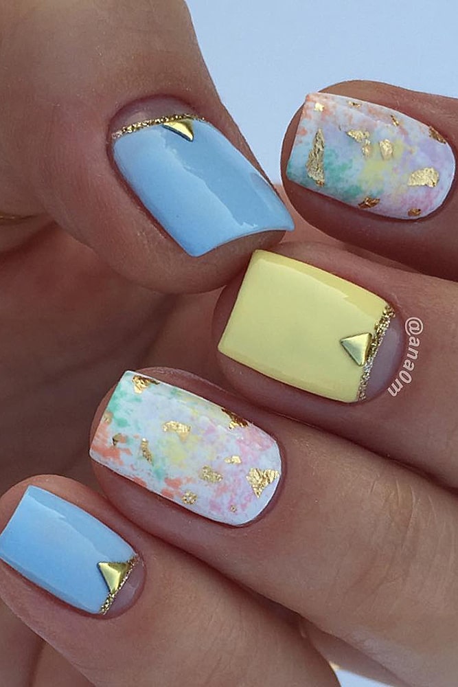 маникюр с фольгой