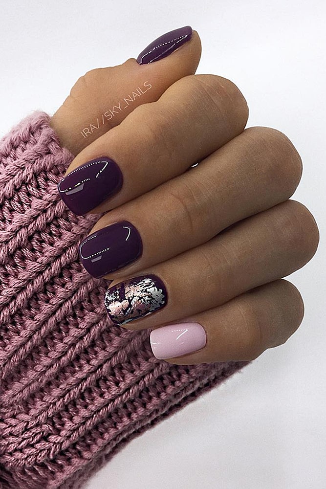 маникюр с фольгой