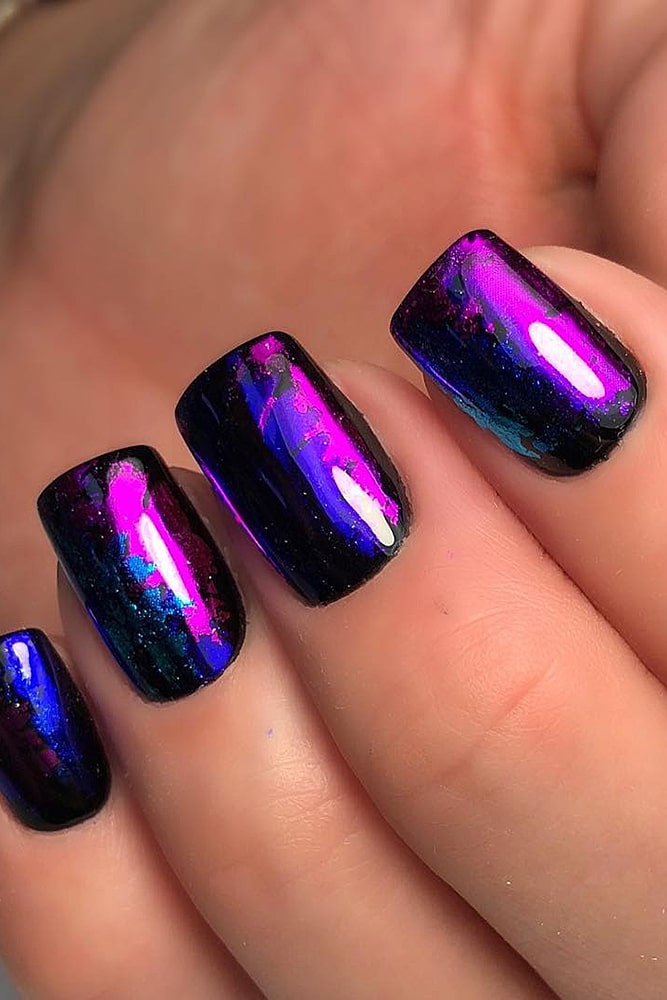 маникюр с фольгой