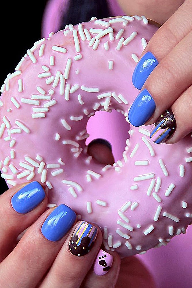 модный маникюр пончик