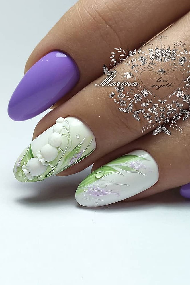 красивый маникюр ландыш