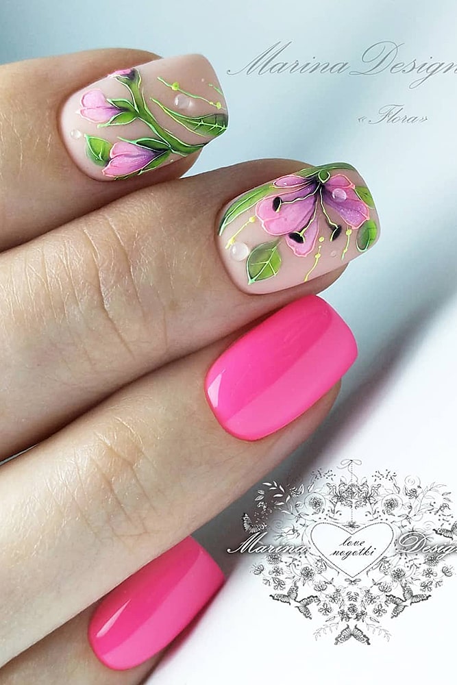 красивый маникюр мальва