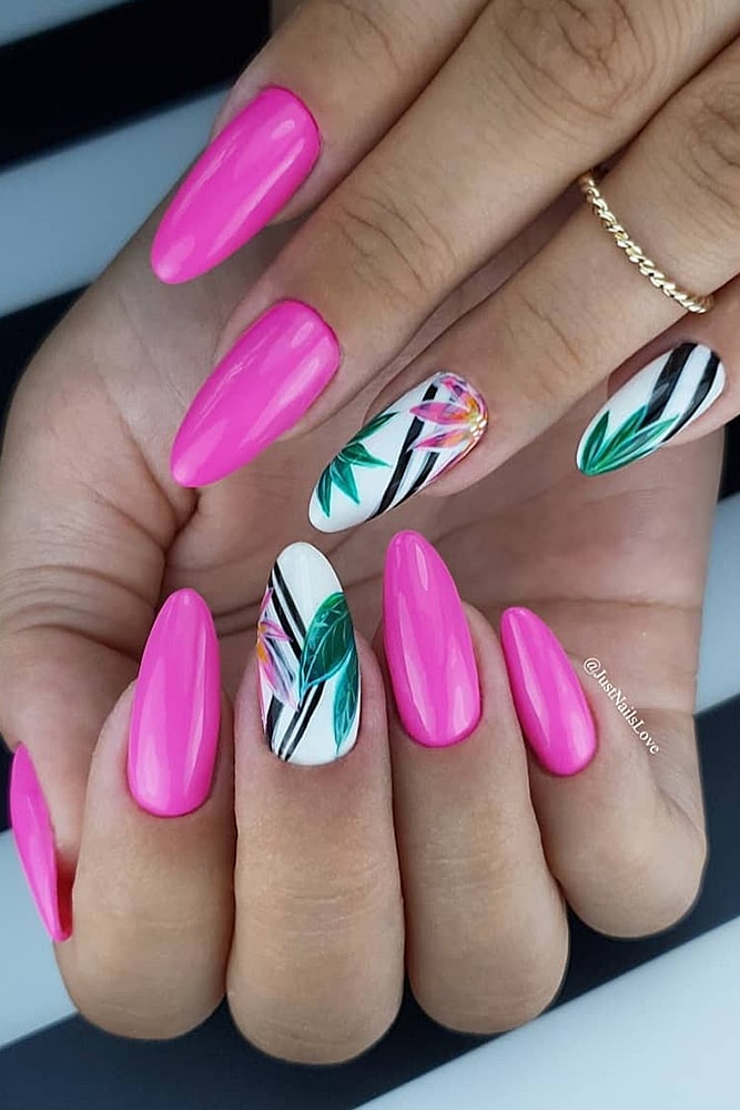 красивый-маникюр розовый манстера