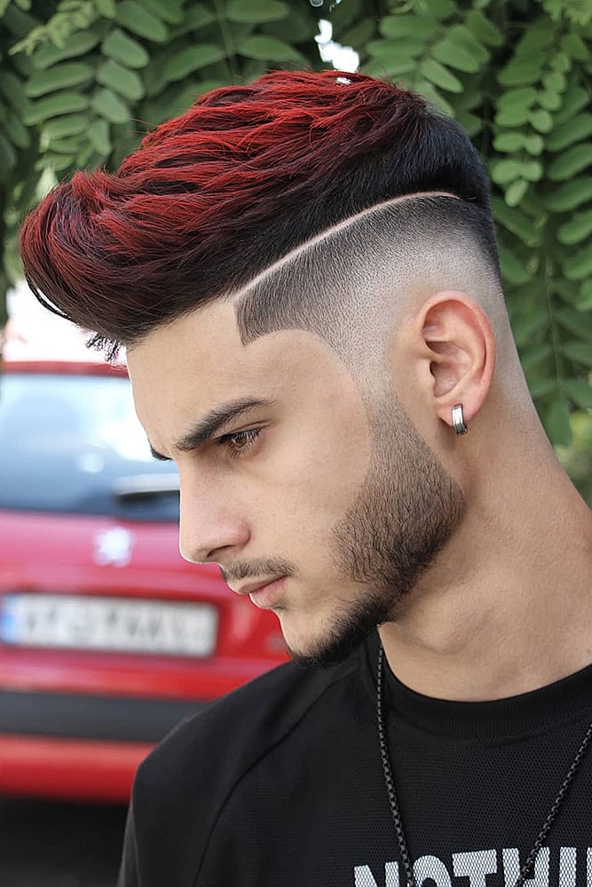 мужские стрижки красный