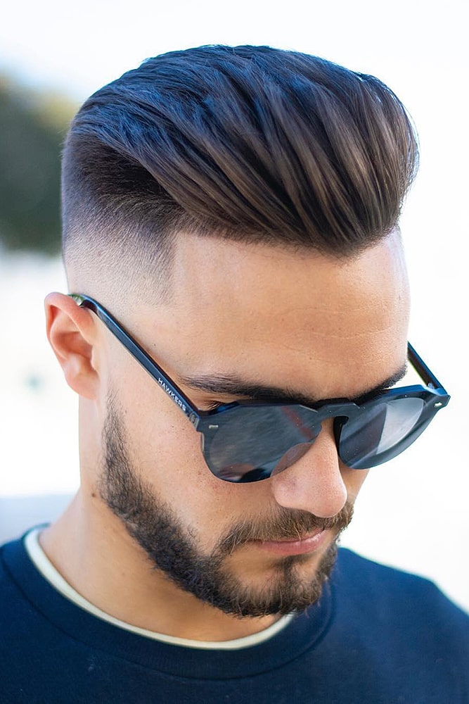 мужские стрижки помпадур