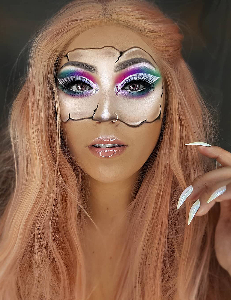 грим на хэллоуин кукольный грим