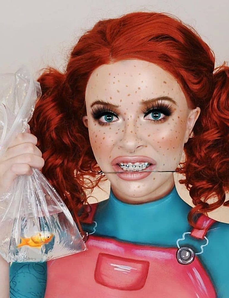 грим на хэллоуин образ дарла в поисках немо