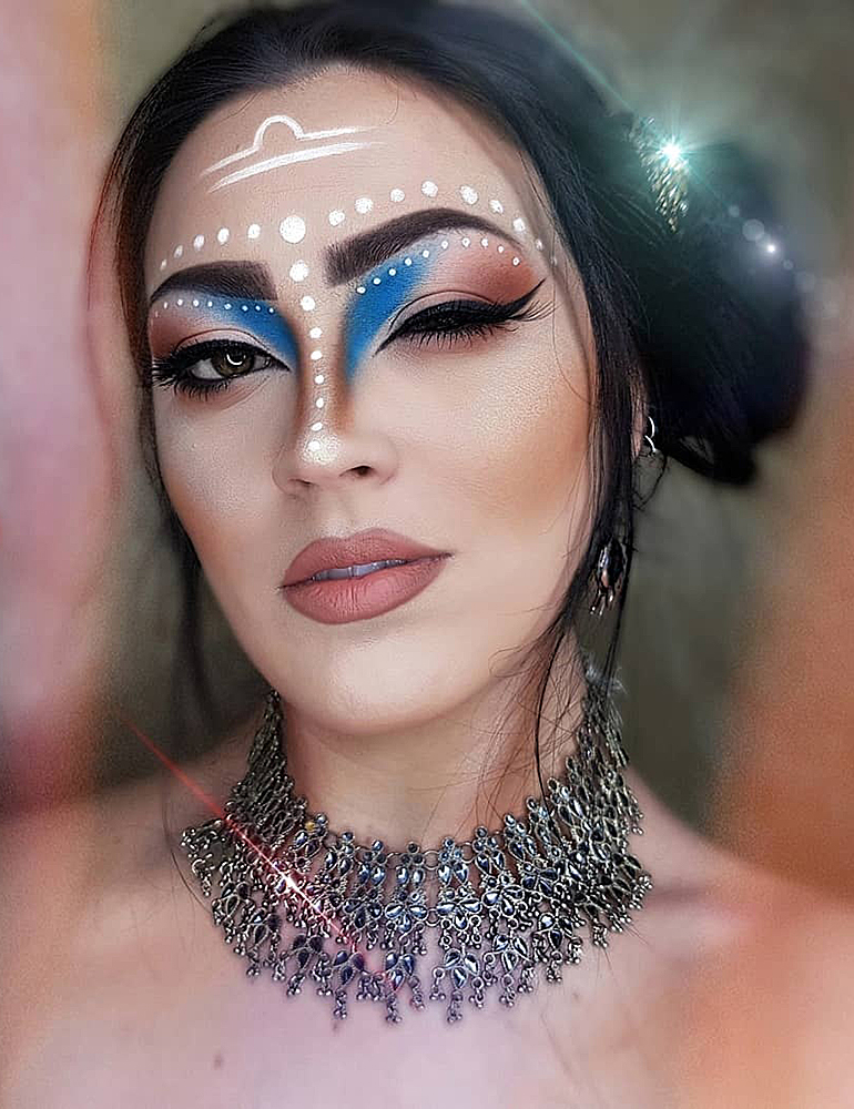 грим на хэллоуин образ зодиак весы-