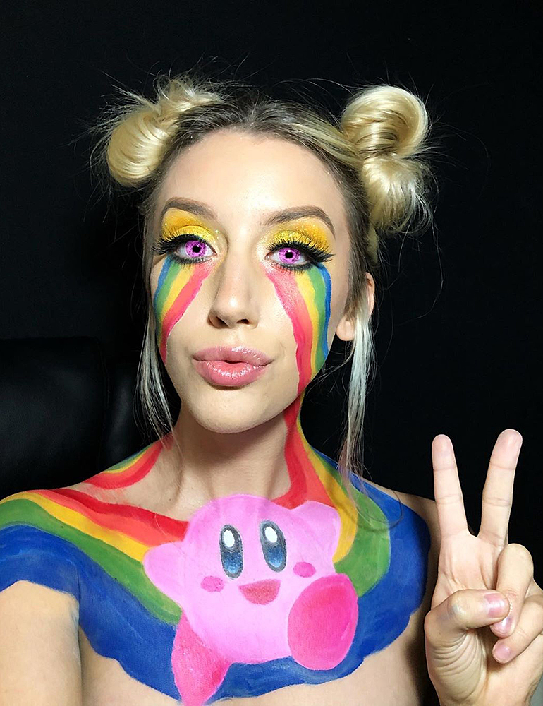 грим на хэллоуин яркий цветной грим