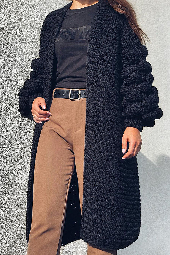 кардиган черный вязаный кардиган