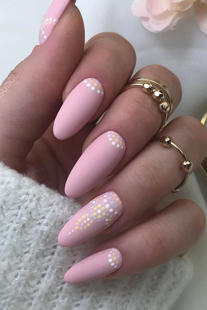 матовый маникюр розовый