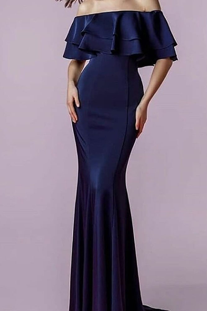 коктейльные платья макси синее