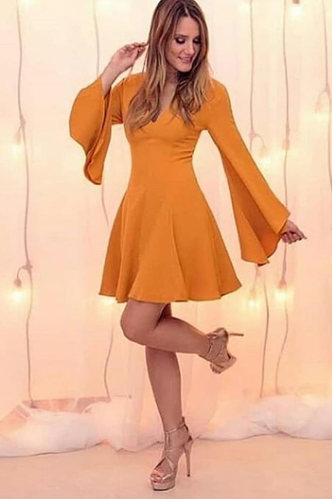 коктейльные платья оранж
