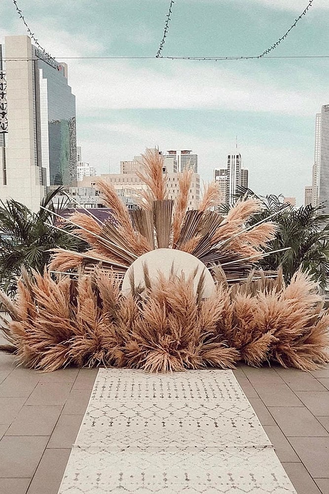 декор свадьбы пампасная трава