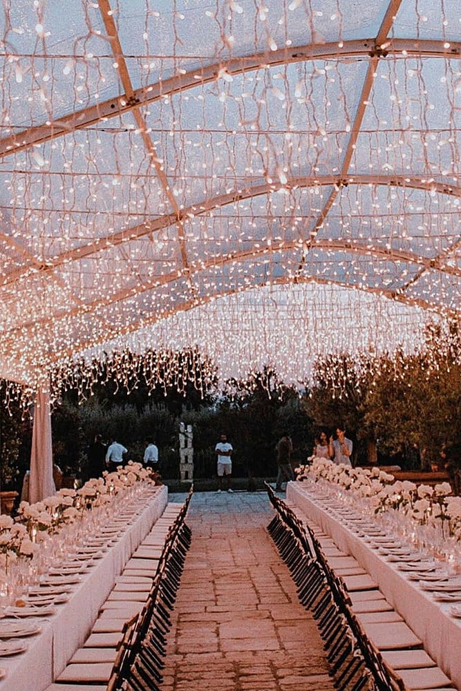 декор свадьбы подвесные лампочки