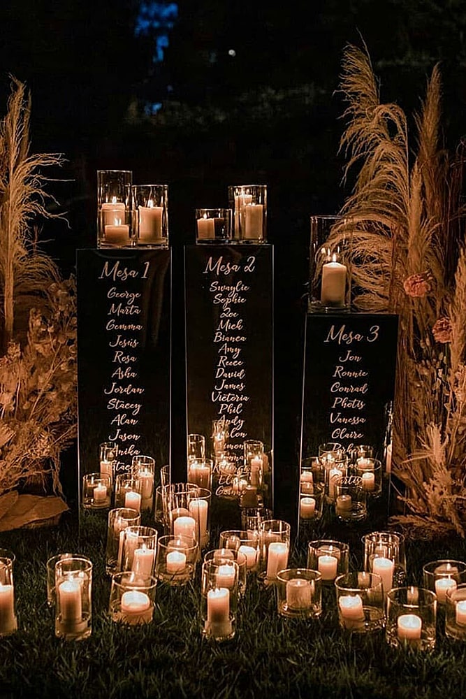 декор свадьбы свечи