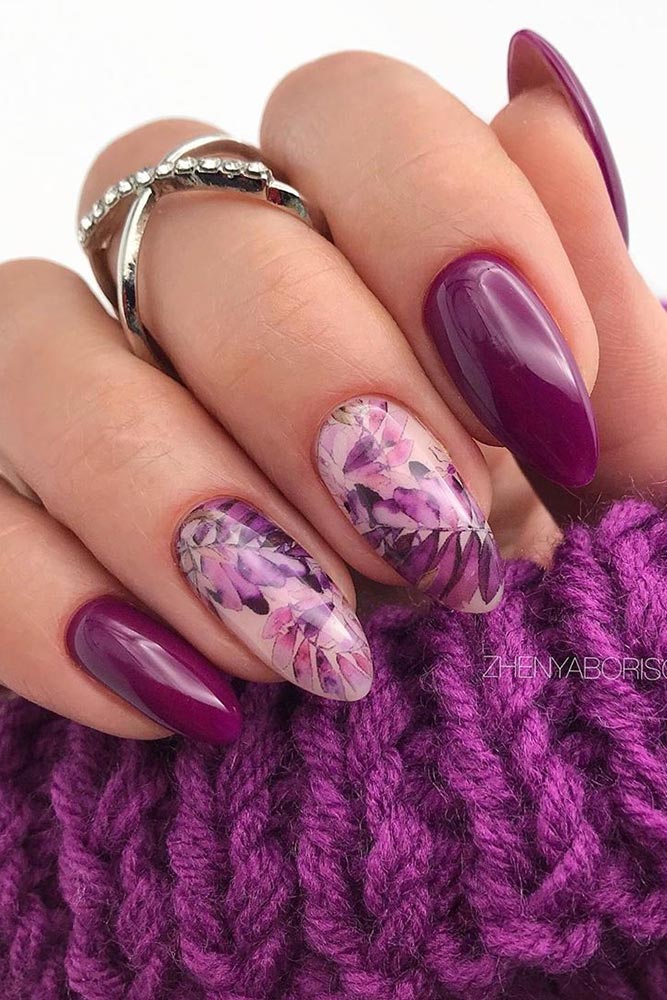 маникюр день святого валентина бордо