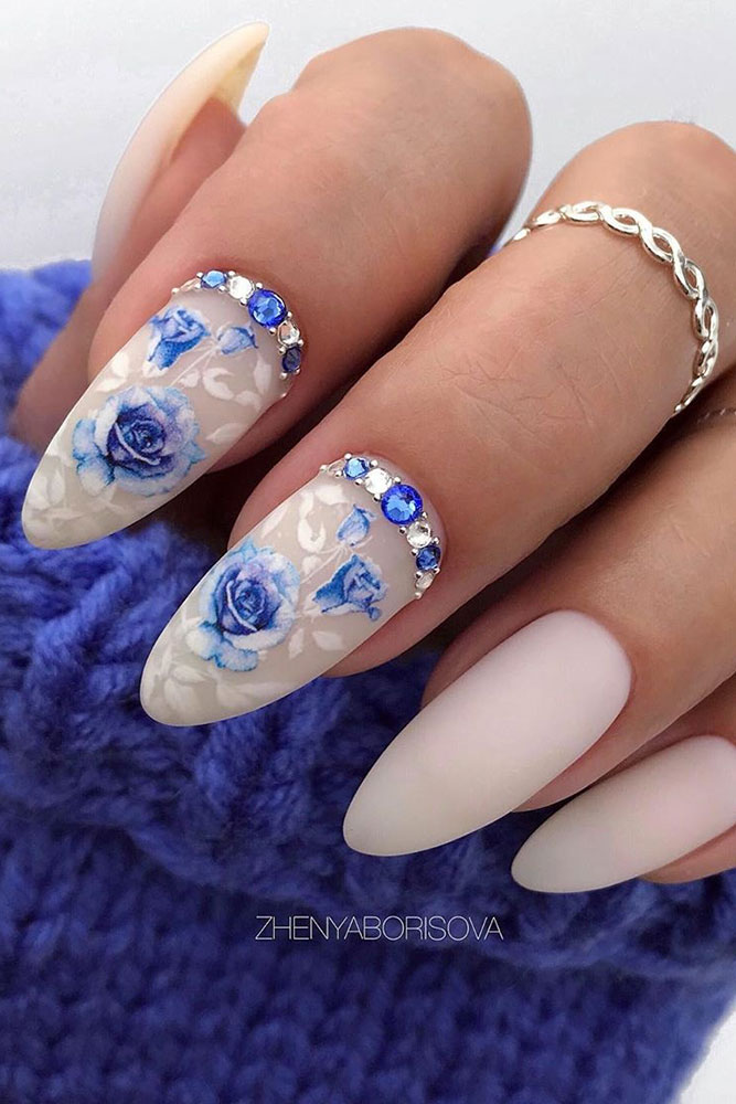 маникюр день святого валентина гжель