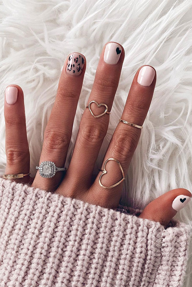 маникюр день святого валентина нежный маникюр на короткие ногти