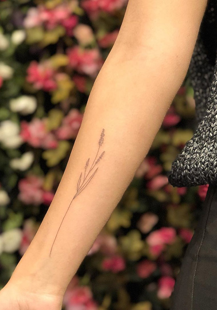 маленькие татуировки колосок