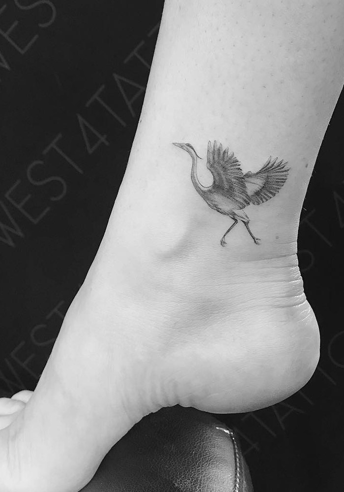 маленькие татуировки цапля