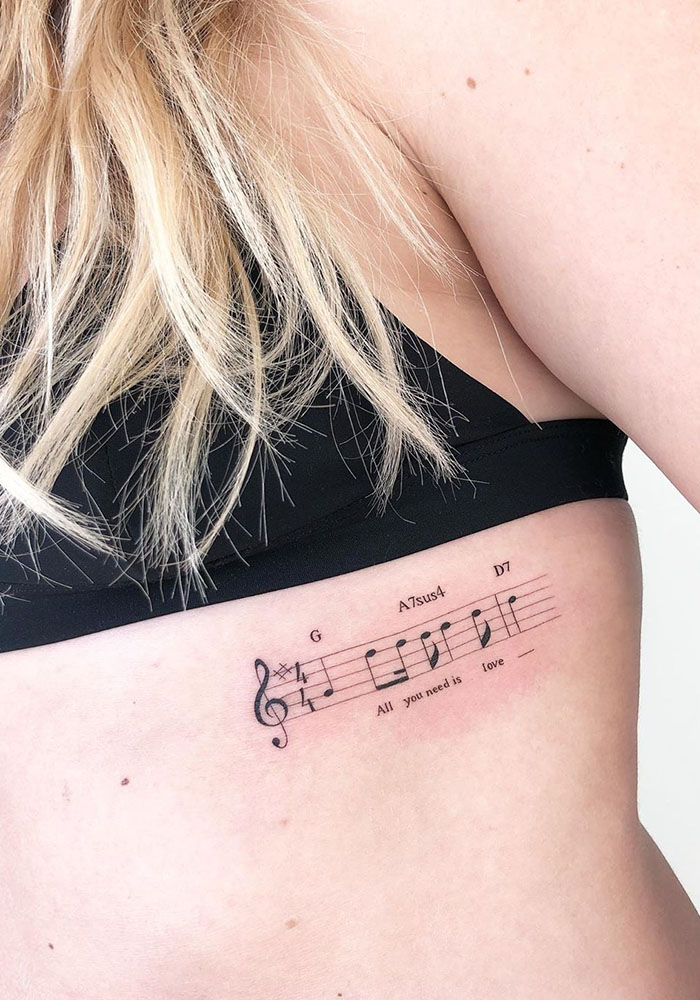маленькие татуировки ноты