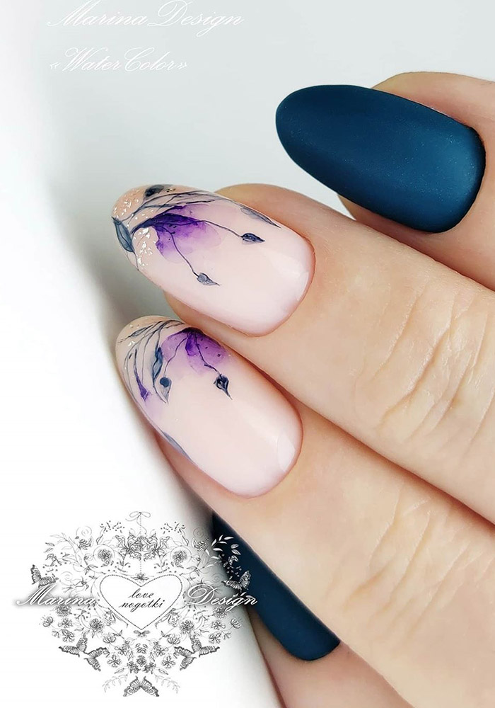 маникюр на 8 марта матовый