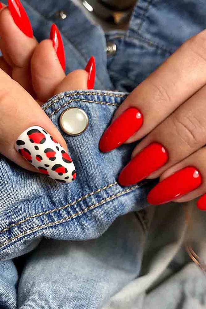 модный маникюр алый сафари