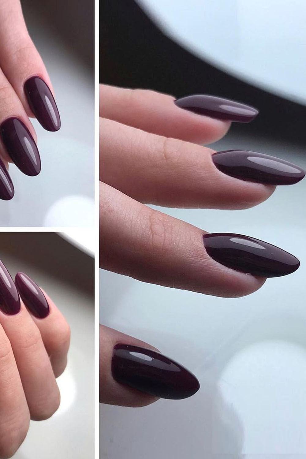 коричневый-маникюр оттенок бордо