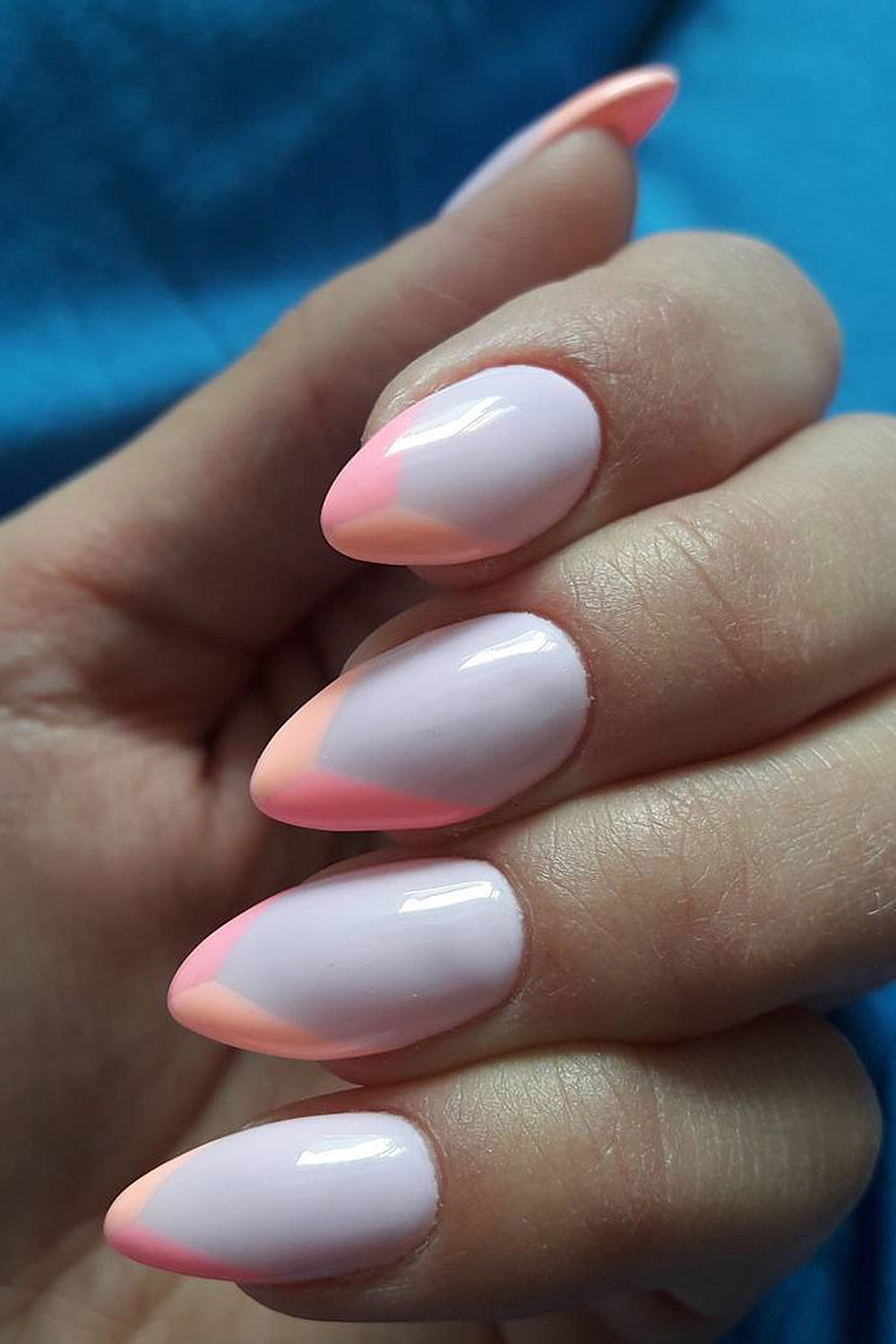 модный маникюр френч персик